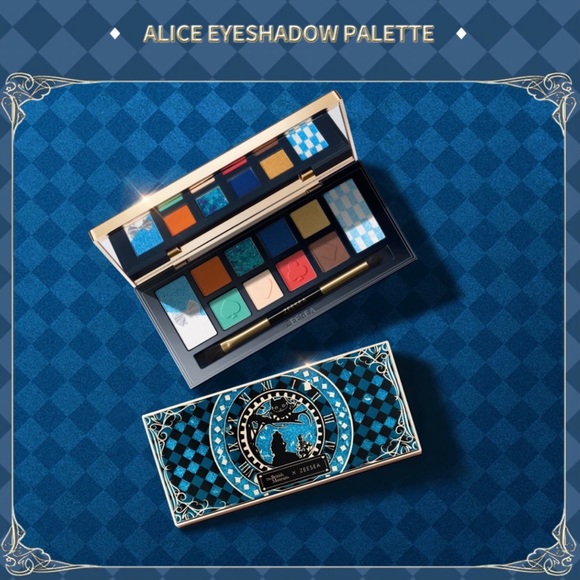 ZEESEA ALICE IN WONDERLAND CHESHIRE CAT BLUE SHADOW PALETTE DIAMOND GLITTER NIB - Picture 9 of 16